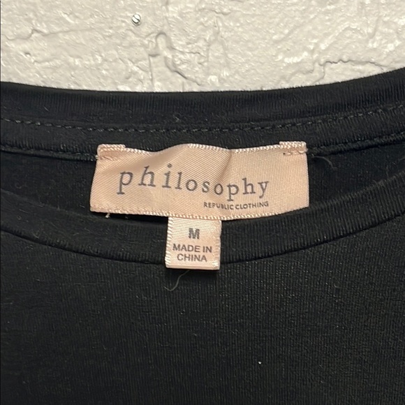 Philosophy Black and White Relaxed LOVE ALWAYS WINS Short Sleeve Tee - Picture 2 of 7